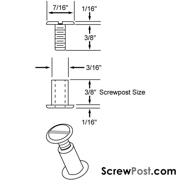 3/8" Aluminum Screw Posts <font color=d9821b><b>(20 Sets)</b></font>