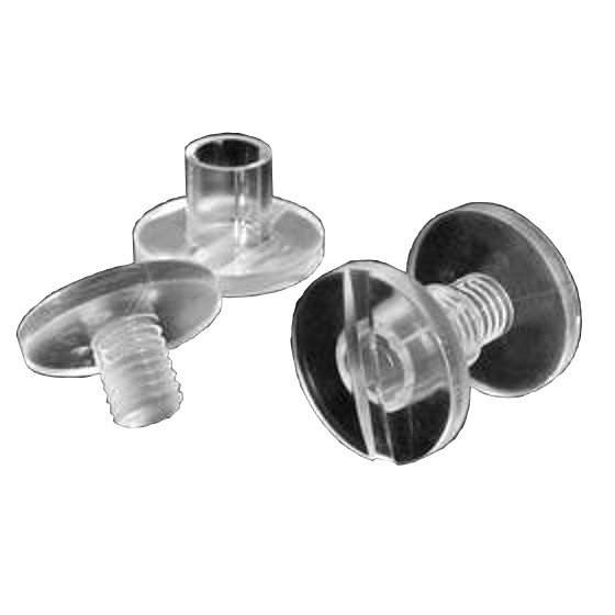 1/4" Large Head Clear Plastic Screw Posts <span style="color: #177ddd; font-weight: bold;">(100 Sets)</span>