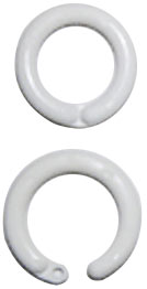 11/16" I.D. White Plastic Snap Rings <span style="color: #177ddd; font-weight: bold;">(100 Rings)</span>